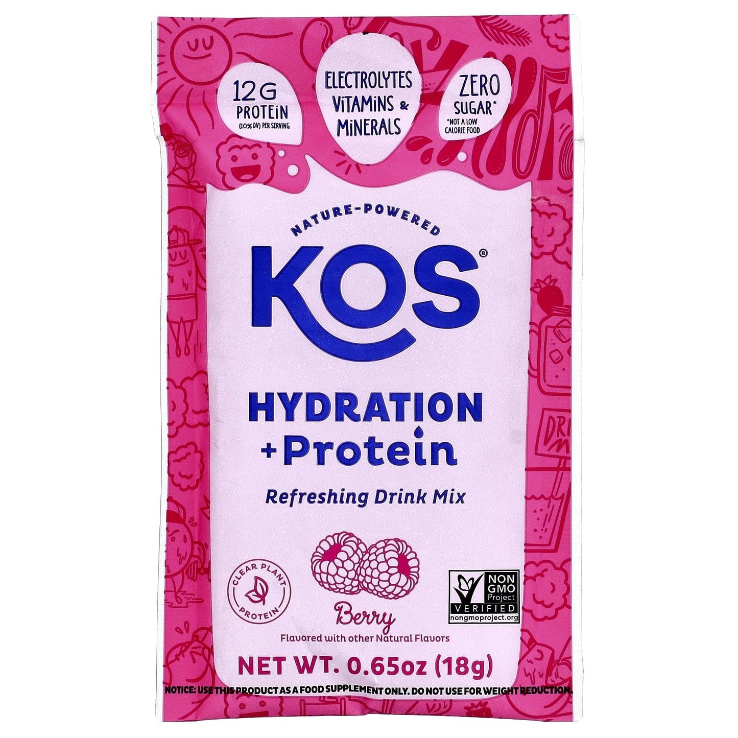 Kos Berry Hydration Protein 7ct, 0.65 OZ - dailyvitalstore