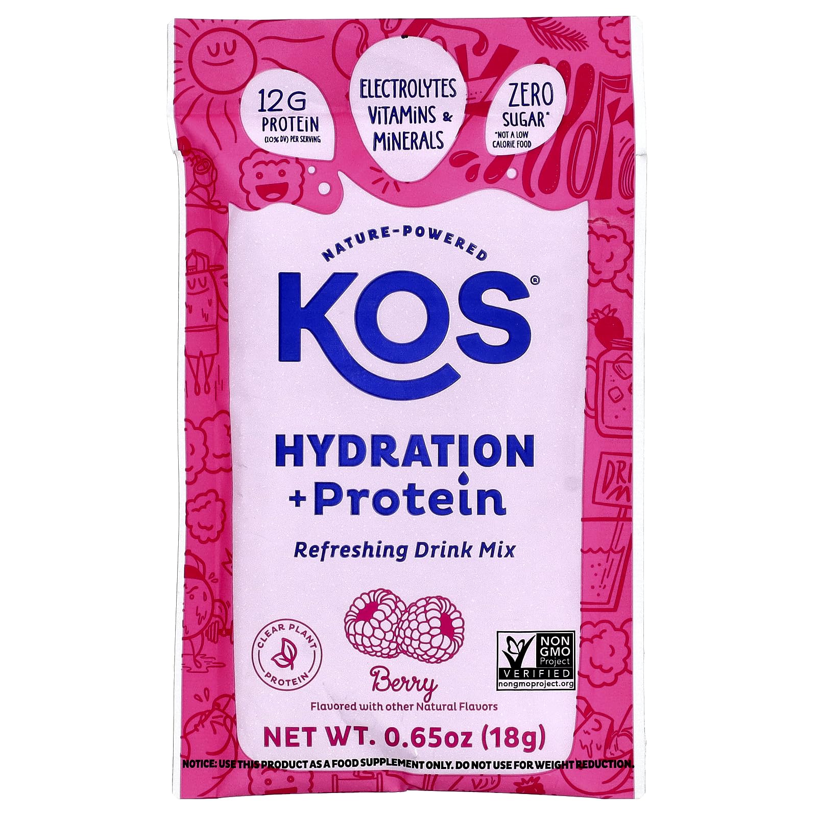 Kos Berry Hydration Protein 7ct, 0.65 OZ - dailyvitalstore