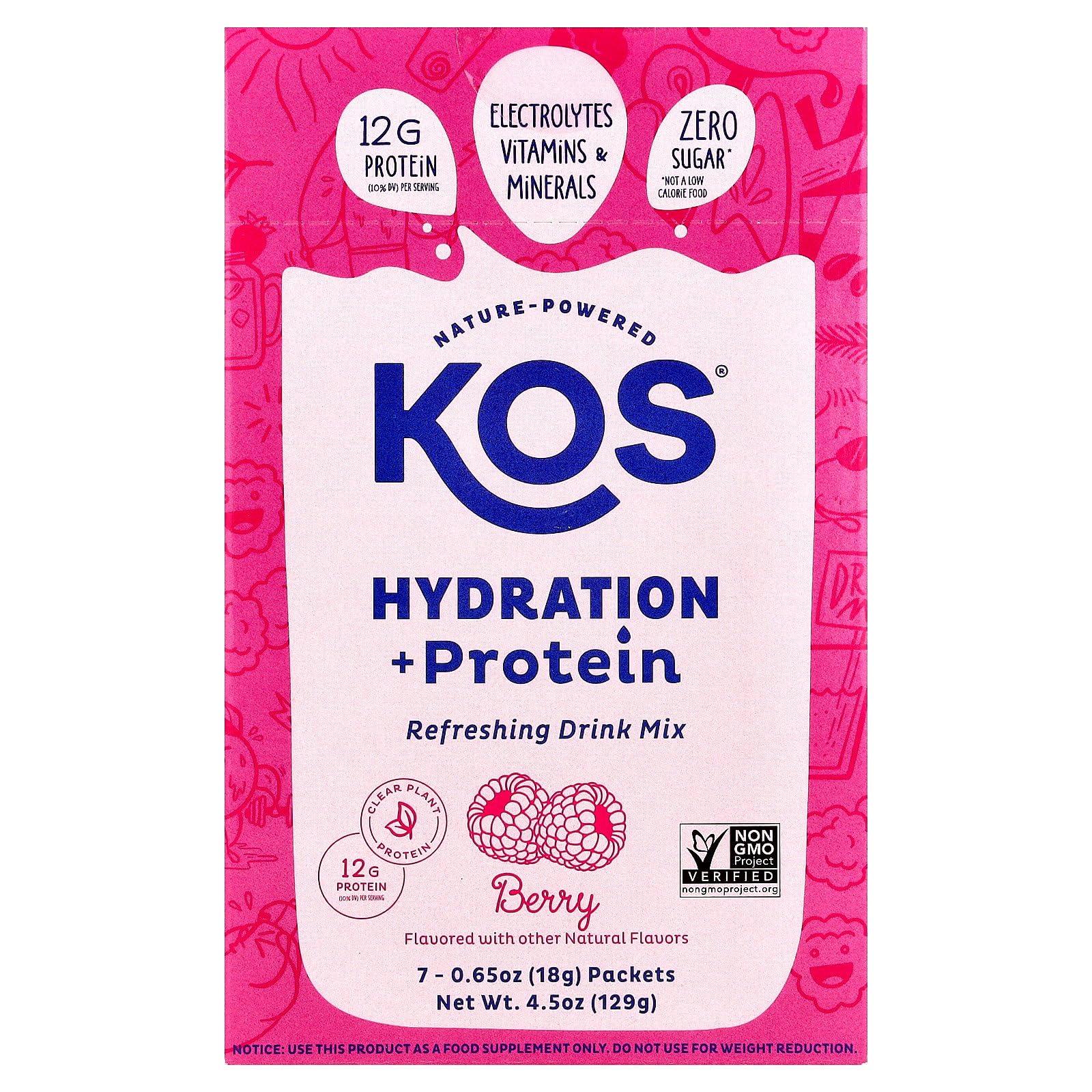 Kos Berry Hydration Protein 7ct, 0.65 OZ - dailyvitalstore
