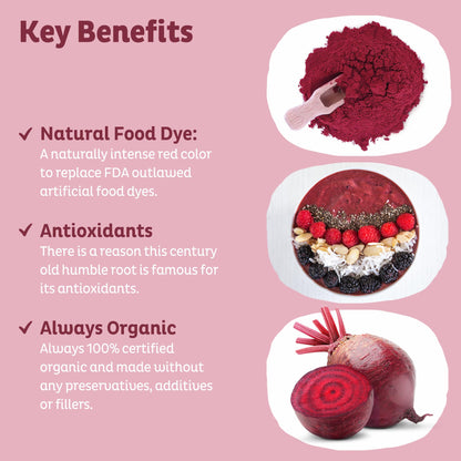 KOS Organic Beet Root Powder, USDA Organic - Natural Nitric Oxide Booster, Superfood Plant Based Beetroot Antioxidant, Supports Active Lifestyle & Healthy Circulation, Soy & Gluten-Free - 90 Servings - dailyvitalstore