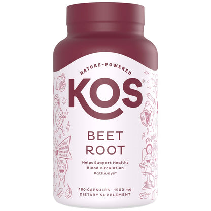 KOS Organic Beetroot Capsules 1500mg - USDA Organic, Antioxidant Power from Organic Beet Root Superfood, Supports Healthy & Active Lifestyle - Non-GMO, - dailyvitalstore