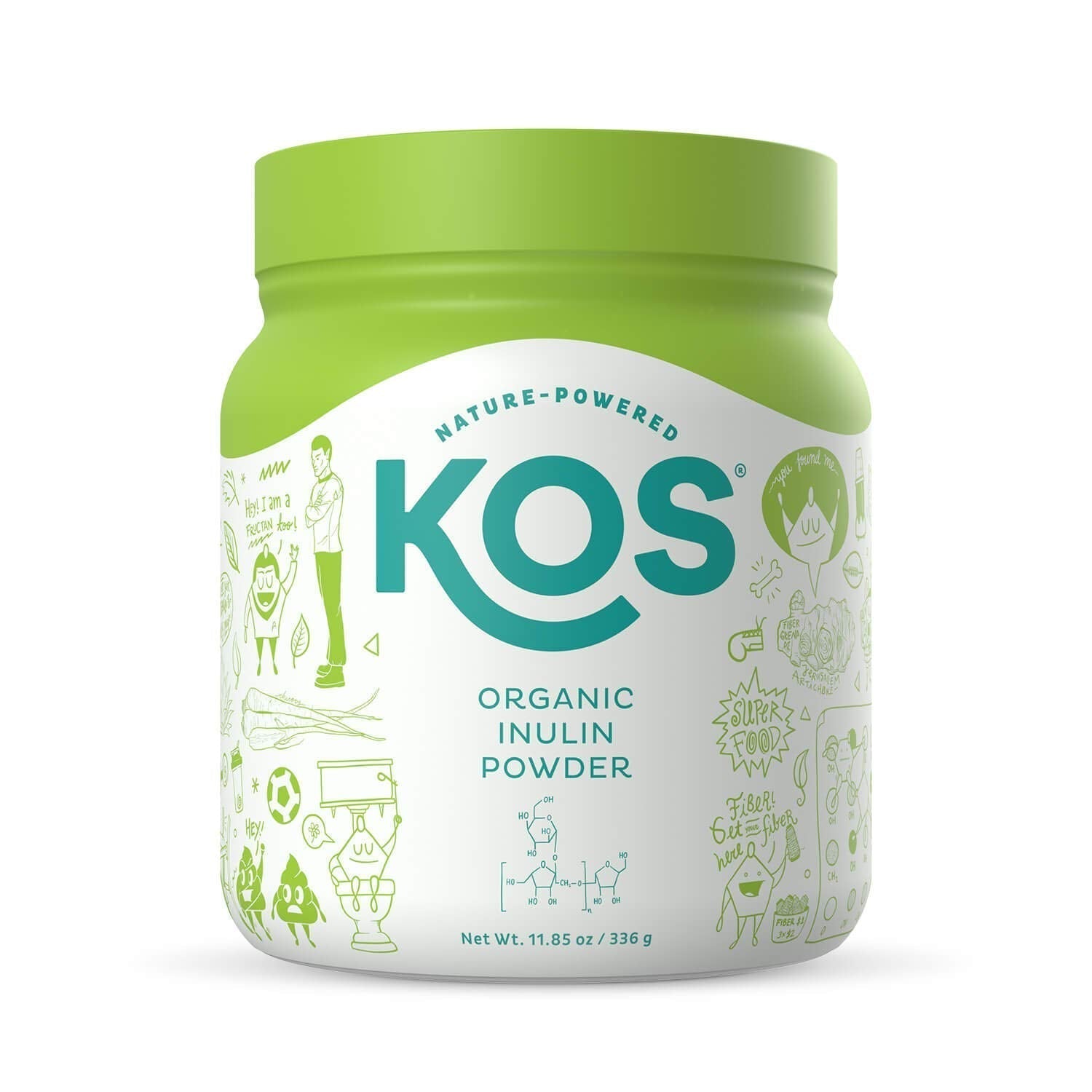 KOS Organic Inulin Powder, Unflavored & Unsweetened Superfood - Vegan Inulin for Prebiotic Intestinal Support, Digestive Health Promoting - USDA Certified, Non-GMO, Soy & Gluten-Free, 112 Servings Bag - dailyvitalstore