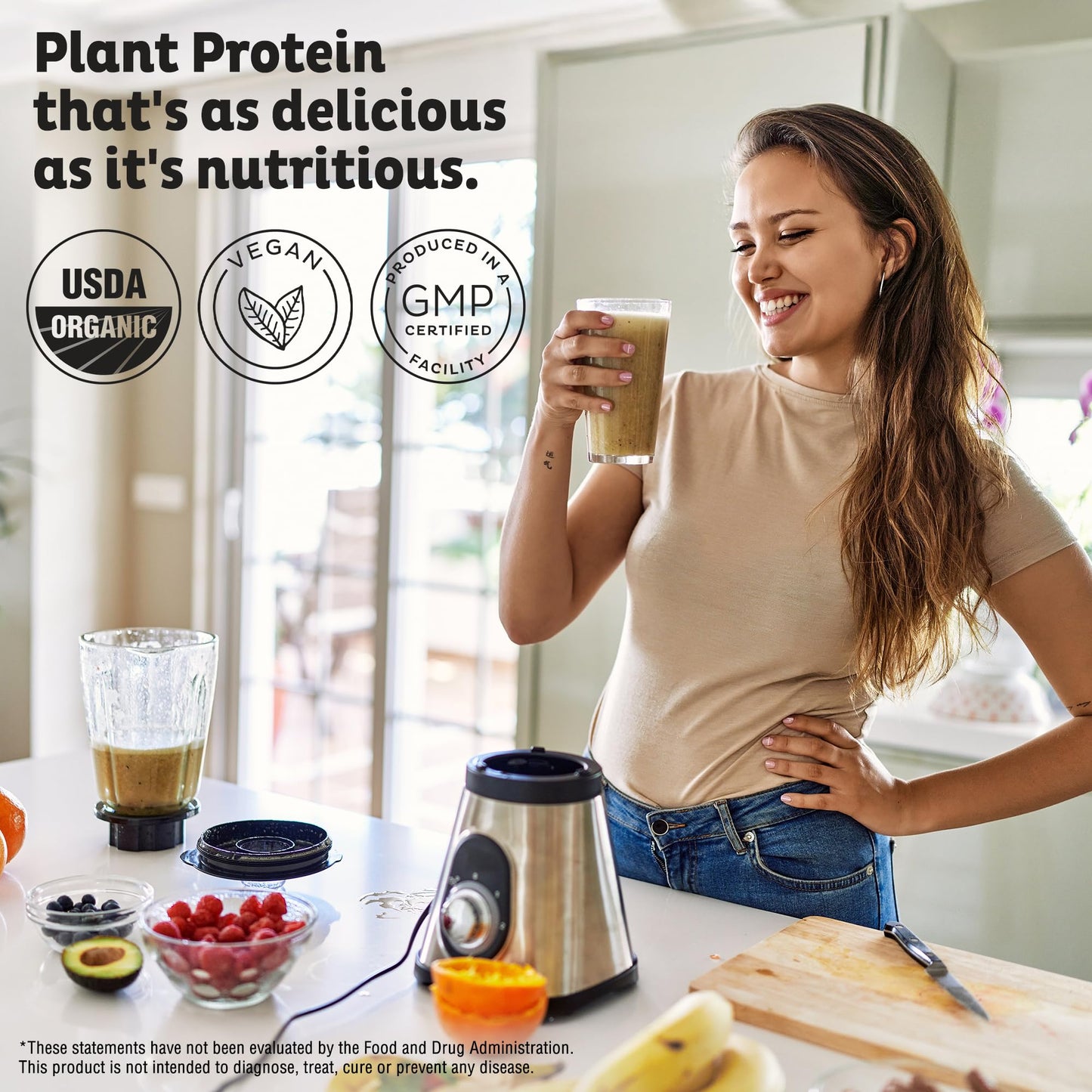 KOS Organic Plant Based Protein Powder, Chocolate Peanut Butter - Delicious Vegan Protein Powder - Keto Friendly, Gluten Free, Dairy Free & Soy Free - 15 Servings - dailyvitalstore