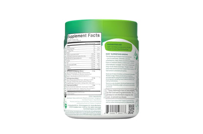 KOS Organic Super Greens Powder Erythritol Free - Plant Based Superfood Blend with Spirulina, Chlorella & Wheatgrass - USDA Certified Organic, Green Juice Smoothie - Apple Flavor - 28 Servings - dailyvitalstore