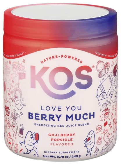 KOS Reds Superfood Powder for Antioxidants - USDA Certified Organic Beet Root, Goji Berries, Acai, Pomegranate, Coconut Water & Digestion Enzymes- Goji Berry Popsicle Flavor Juice Mix - 28 Servings - dailyvitalstore
