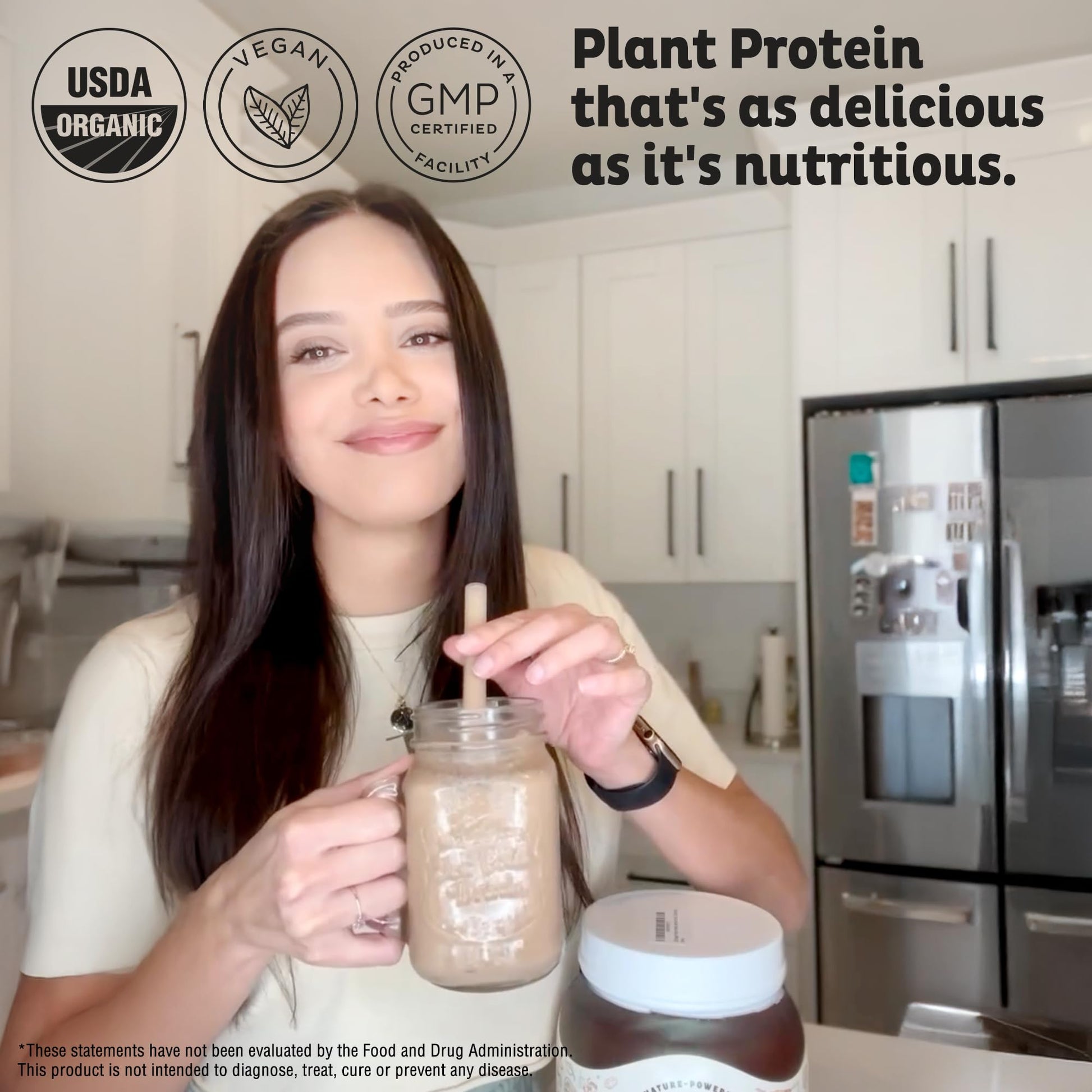 KOS Vegan Protein Powder Erythritol Free, Chocolate - Organic Pea Protein Blend, Plant Based Superfood Rich in Vitamins & Minerals - Keto, Dairy Free - Meal Replacement for Women & Men, 28 Servings - dailyvitalstore