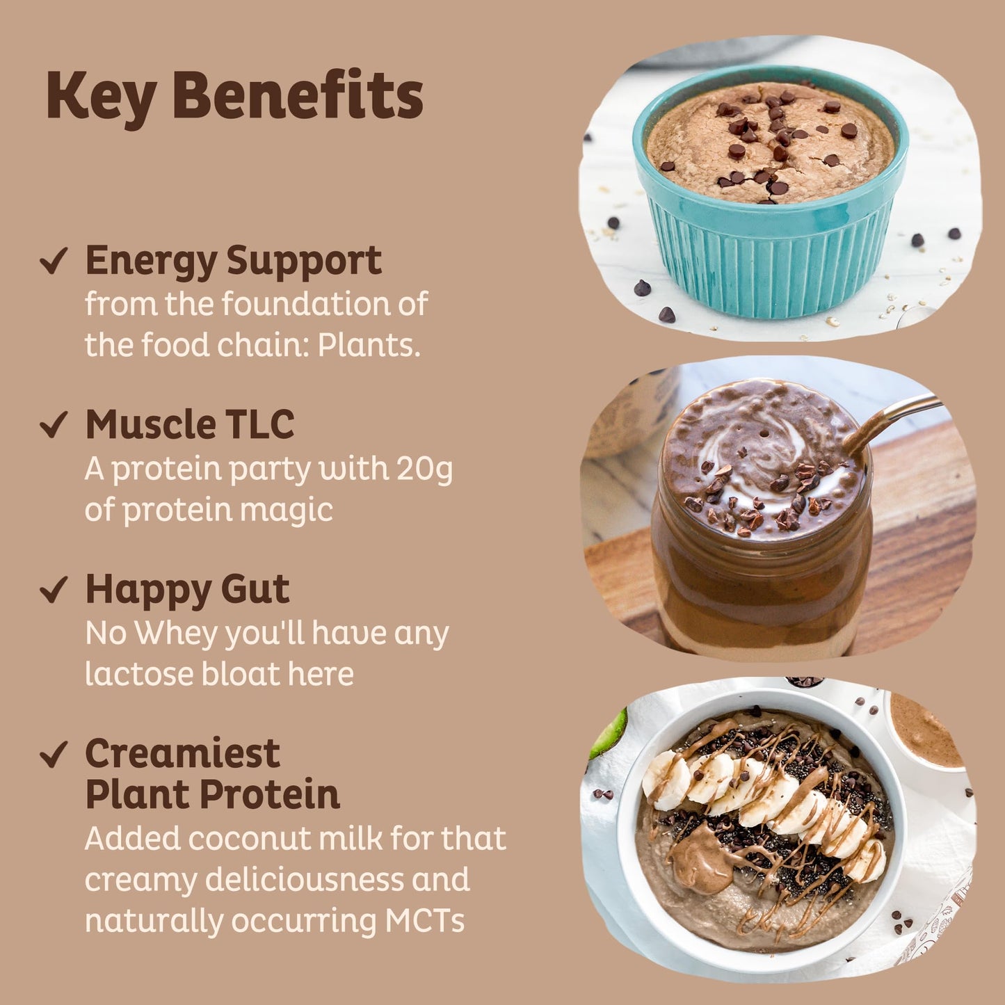 KOS Vegan Protein Powder Erythritol Free, Chocolate - Organic Pea Protein Blend, Plant Based Superfood Rich in Vitamins & Minerals - Keto, Dairy Free - Meal Replacement for Women & Men, 28 Servings - dailyvitalstore