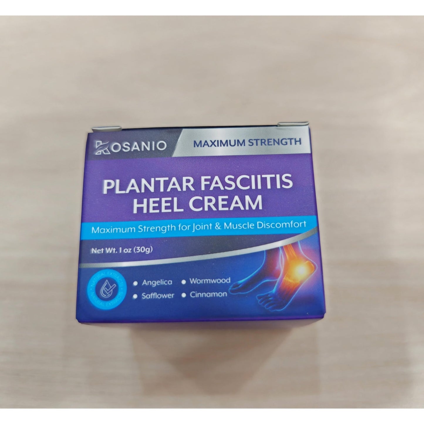 KOSANIO Plantar Fasciitis Relief Cream - Heel Discomfort Relief for Plantar Fasciitis, Foot, Knee, Hands, Legs - Natural Herbal Concentrate Formula - (30g / 1 oz (Pack of 1)) - dailyvitalstore