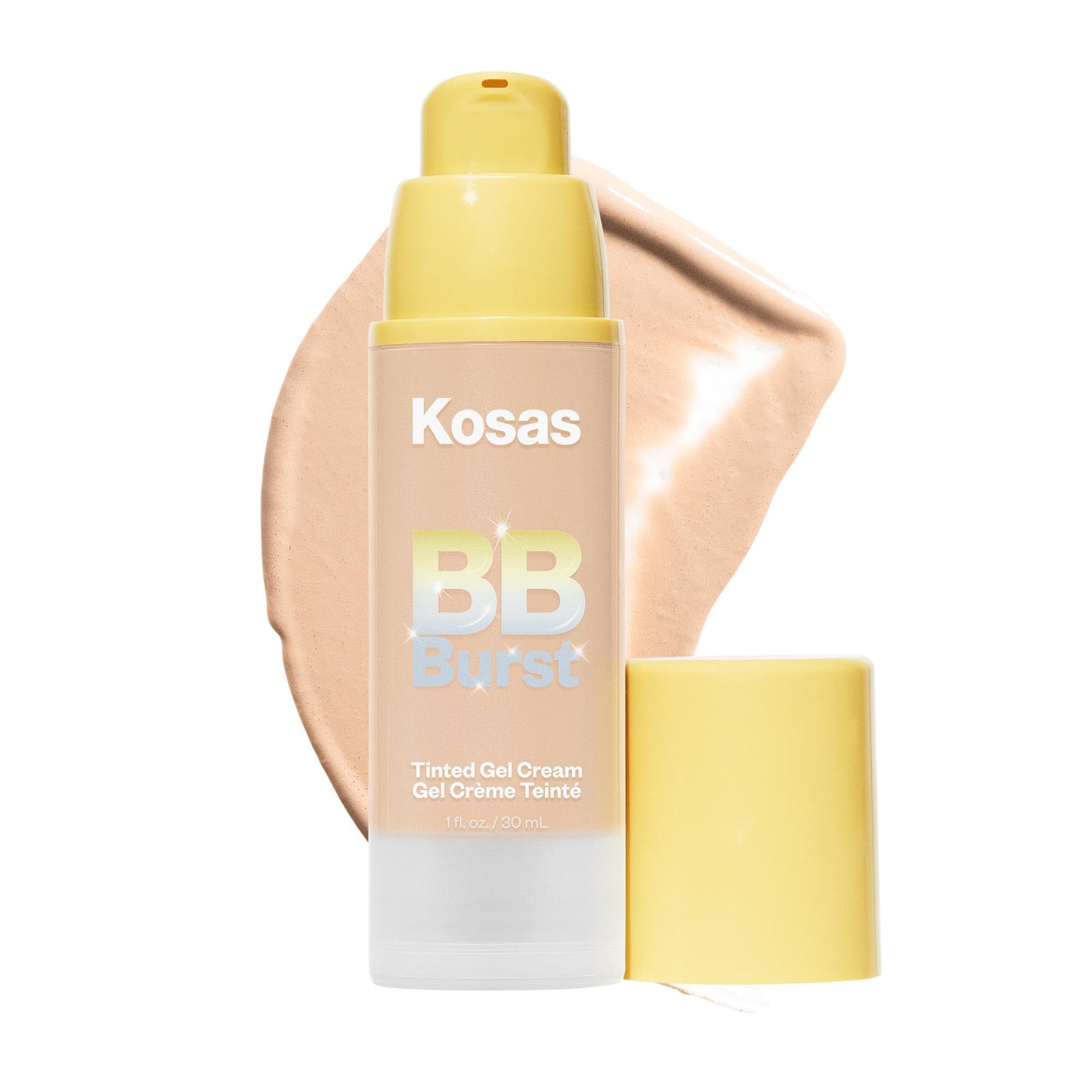 Kosas BB Burst Tinted Face Gel Cream - Supports Healthy Collagen, Smoothes Skin, Hydrates & Moisturizes - Lightweight Buildable Coverage - Light+ Cool 15, (1 Oz/30 ML) - dailyvitalstore