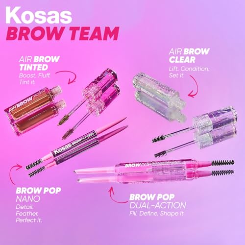 Kosas Brow Pop Eyebrow Pencil – Brow Pencil with Spoolie, Medium Brown - dailyvitalstore