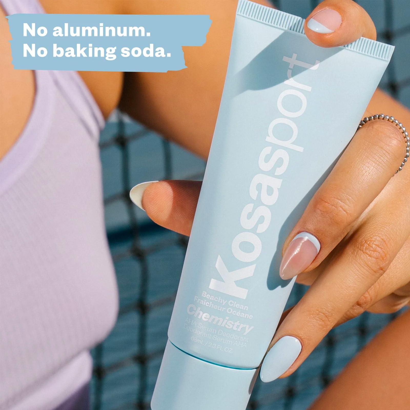 Kosas Chemistry Deodorant - Aluminium and Baking Soda Free + BO-Fighting AHA Serum that Exfoliates, Softens, and Nourishes the Skin, (Beachy Clean) - dailyvitalstore