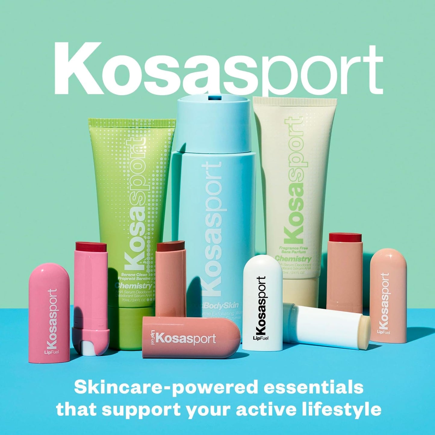 Kosas Chemistry Deodorant - Aluminium and Baking Soda Free + BO-Fighting AHA Serum that Exfoliates, Softens, and Nourishes the Skin, (Serene Clean) - dailyvitalstore