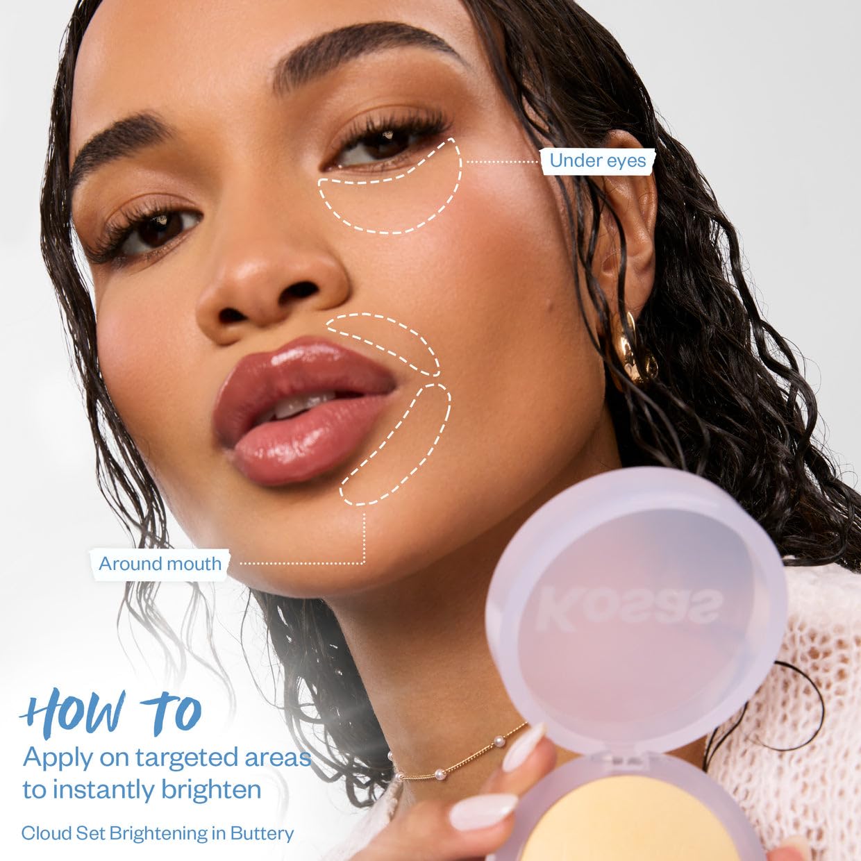 Kosas Cloud Set Brightening Baked Powder – Under Eye Setting Powder, Talc-Free Soft Focus Finish, Buttery - dailyvitalstore