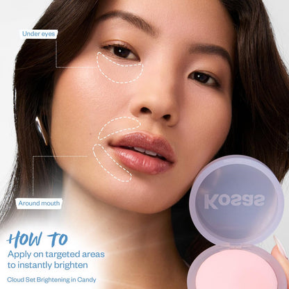 Kosas Cloud Set Brightening Baked Powder – Under Eye Setting Powder, Talc-Free Soft Focus Finish, Candy - dailyvitalstore