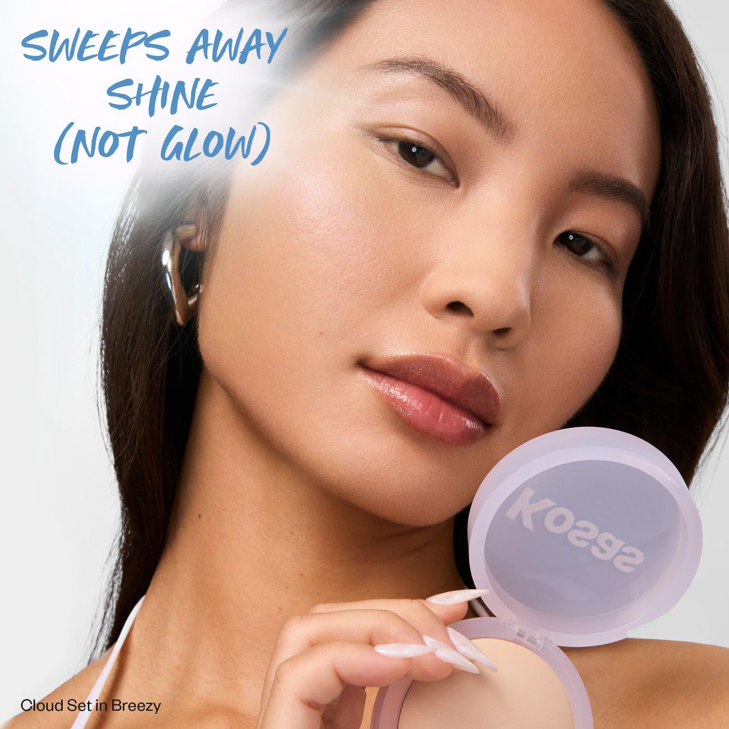 Kosas Cloud Set Pressed Setting Powder – Translucent Shine Control Face Powder, Soft Matte Finish, Breezy (Sheer Light) - dailyvitalstore