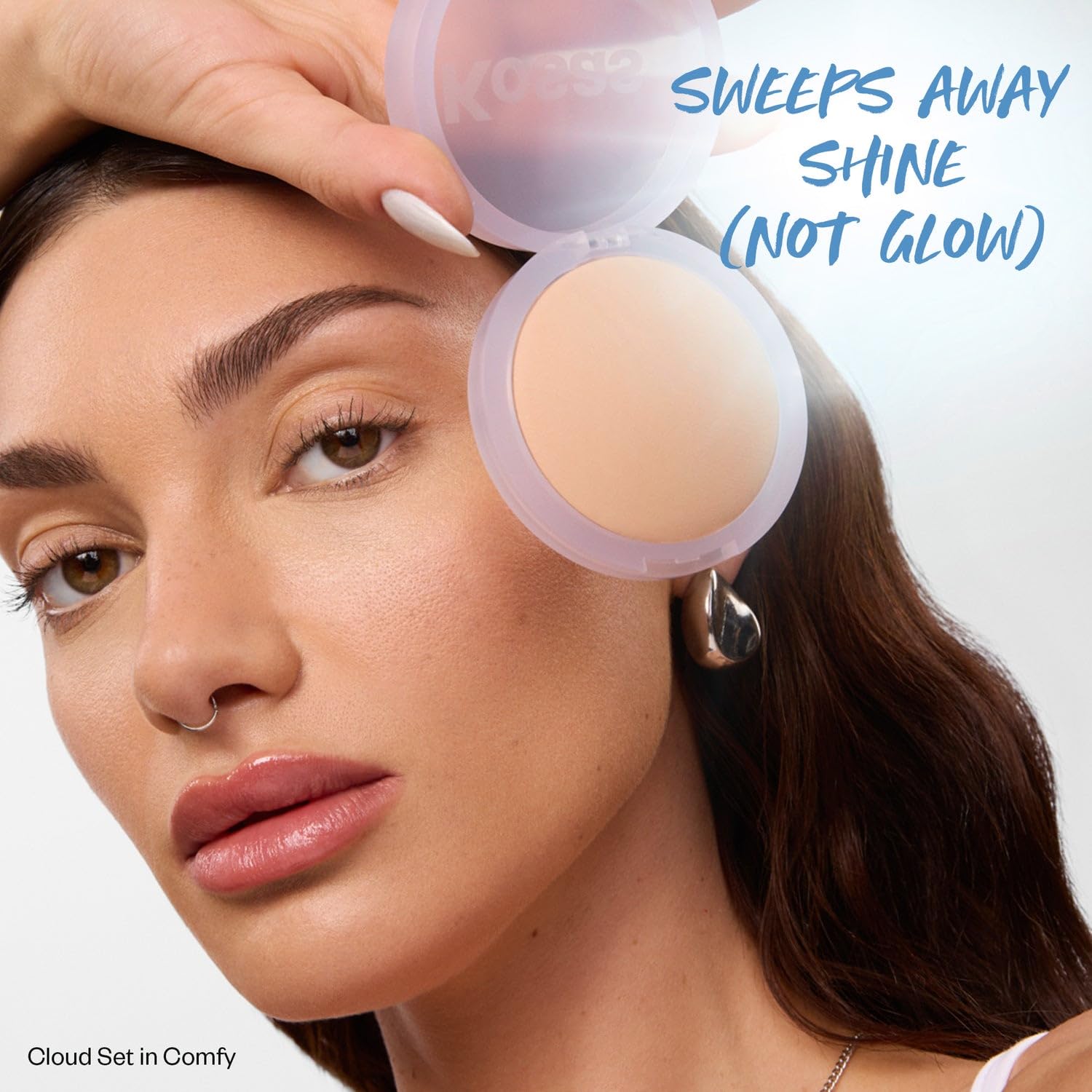 Kosas Cloud Set Pressed Setting Powder – Translucent Shine Control Face Powder, Soft Matte Finish, Comfy (Sheer Medium) - dailyvitalstore