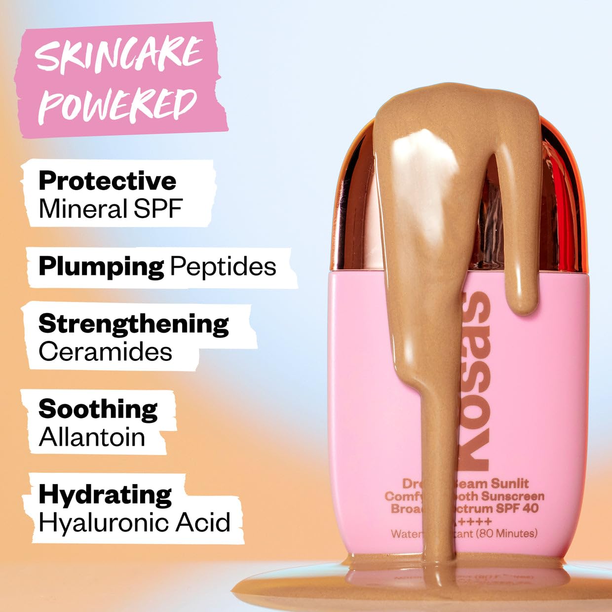 Kosas DreamBeam SPF 40 Mineral Sunscreen for Face + Makeup Prep – Lightweight Hydrating Sun Protection, 40 ml - dailyvitalstore