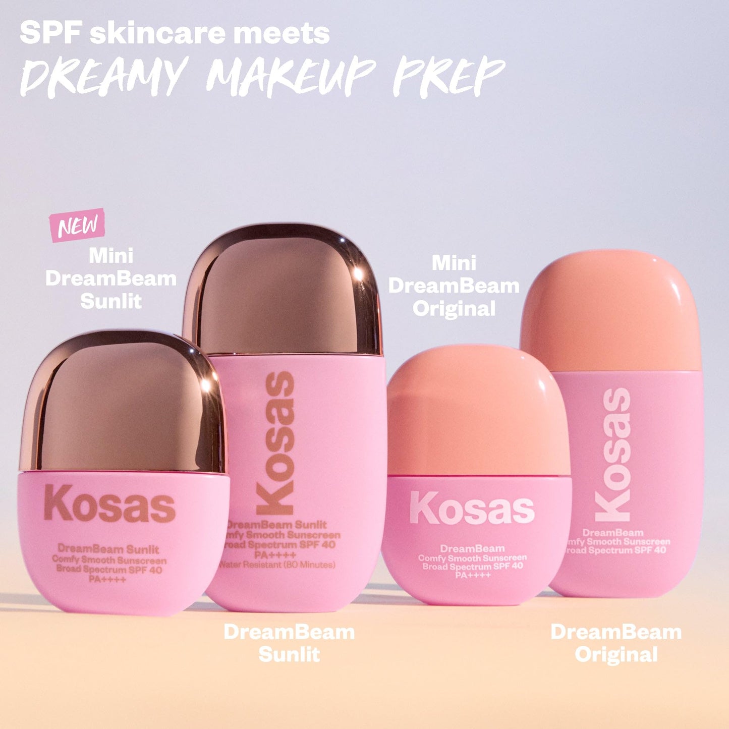 Kosas DreamBeam SPF 40 Mineral Sunscreen for Face + Makeup Prep – Lightweight Hydrating Sun Protection, 40 ml - dailyvitalstore