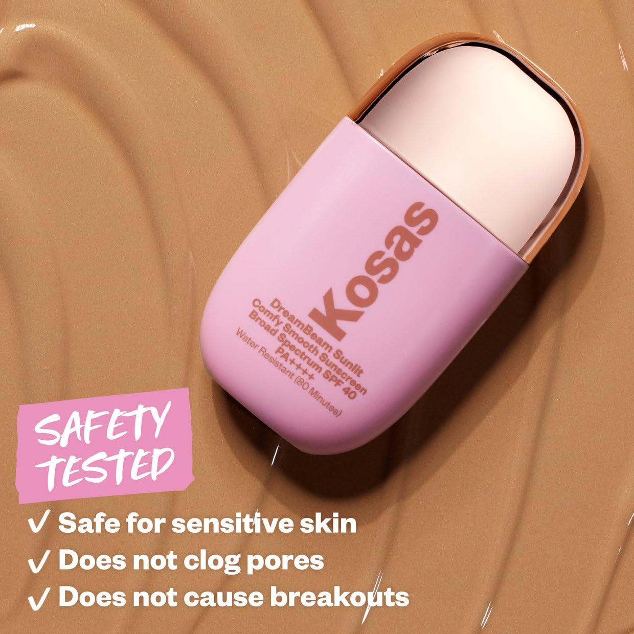 Kosas DreamBeam SPF 40 Mineral Sunscreen for Face + Makeup Prep – Lightweight Hydrating Sun Protection, 40 ml - dailyvitalstore