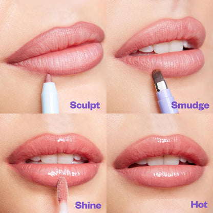 Kosas Hotliner Retractable Lip Liner Pencil with Built-In Brush & Sharpener - Easy Contouring, Hydrating, Long-Lasting- Pigmented Creamy Texture for Plumping Lips - Hyaluronic Acid & Konjac - Infinite - dailyvitalstore