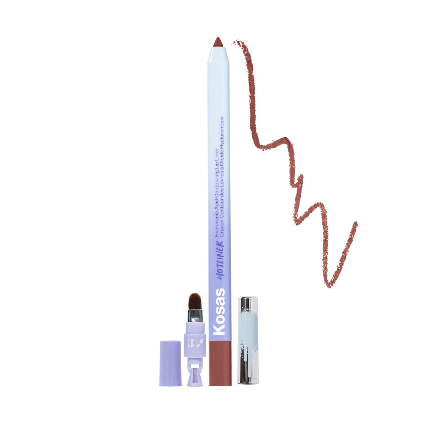 Kosas Hotliner Retractable Lip Liner Pencil with Built-In Brush & Sharpener - Easy Contouring, Hydrating, Long-Lasting- Pigmented Creamy Texture for Plumping Lips - Hyaluronic Acid & Konjac - Infinite - dailyvitalstore