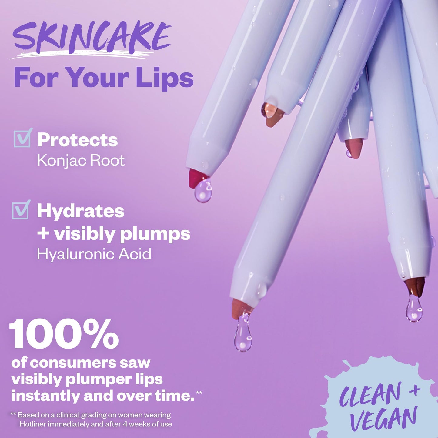 Kosas Hotliner Retractable Lip Liner Pencil with Built-In Brush & Sharpener - Easy Contouring, Hydrating, Long-Lasting- Pigmented Creamy Texture for Plumping Lips - Hyaluronic Acid & Konjac - Infinite - dailyvitalstore