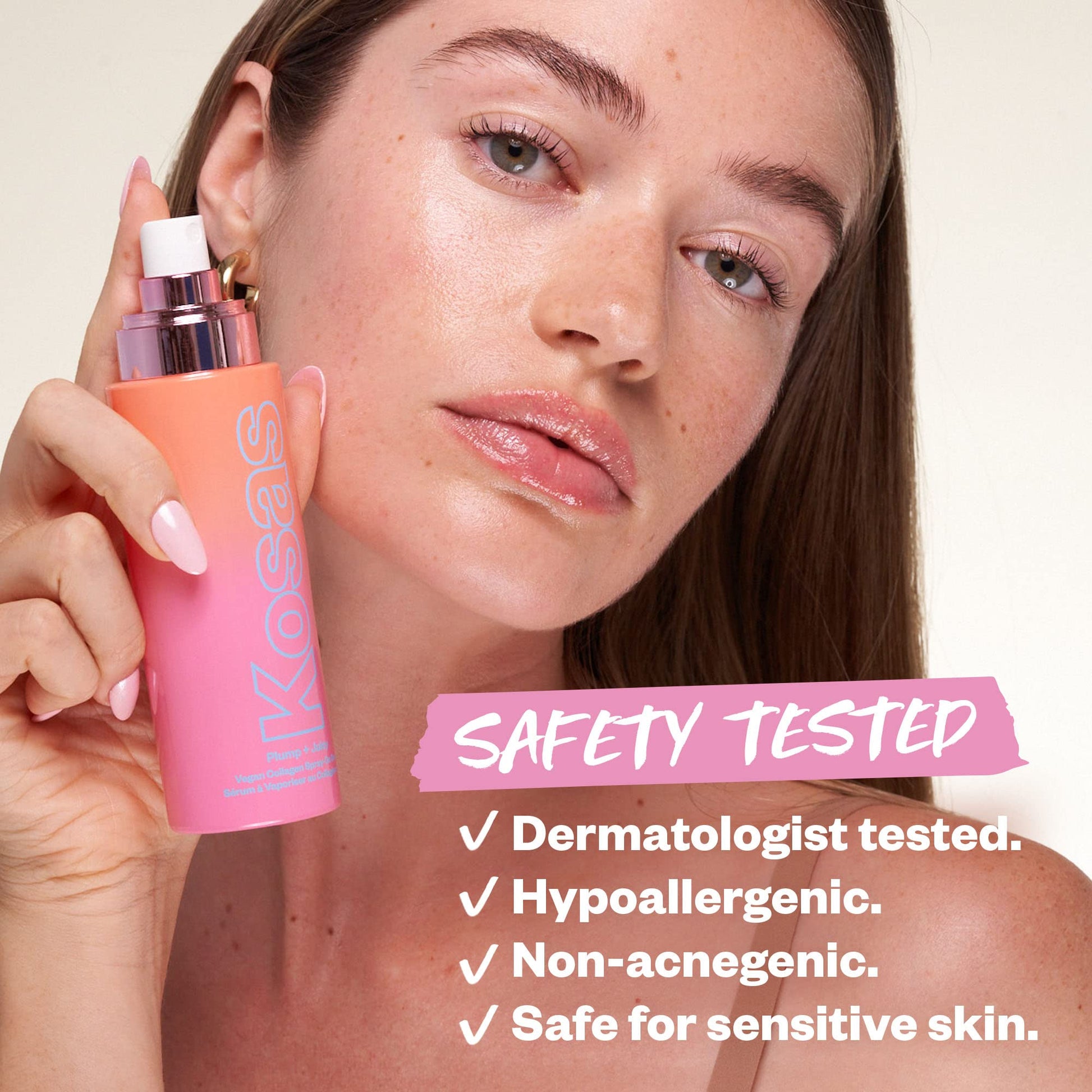 Kosas Plump and Juicy Vegan Collagen Spray - On Serum, Made in USA - Visibly Firms, Soothes, and Hydrates the Skin - 3.38 Oz - dailyvitalstore