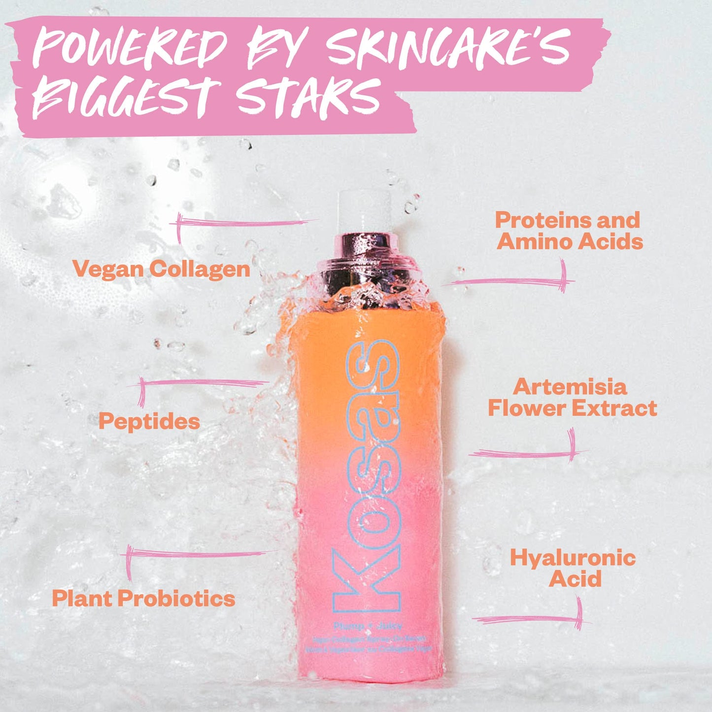 Kosas Plump and Juicy Vegan Collagen Spray - On Serum, Made in USA - Visibly Firms, Soothes, and Hydrates the Skin - 3.38 Oz - dailyvitalstore