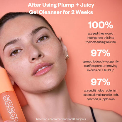 Kosas Plump + Juicy Comfy Clean Gel Cleanser –Hydrating Face Wash for All Skin Types, Deep Clean & Moisturize, Soap & Sulfate Free, with Hyaluronic Acid, Panthenol & Beta Glucan - dailyvitalstore