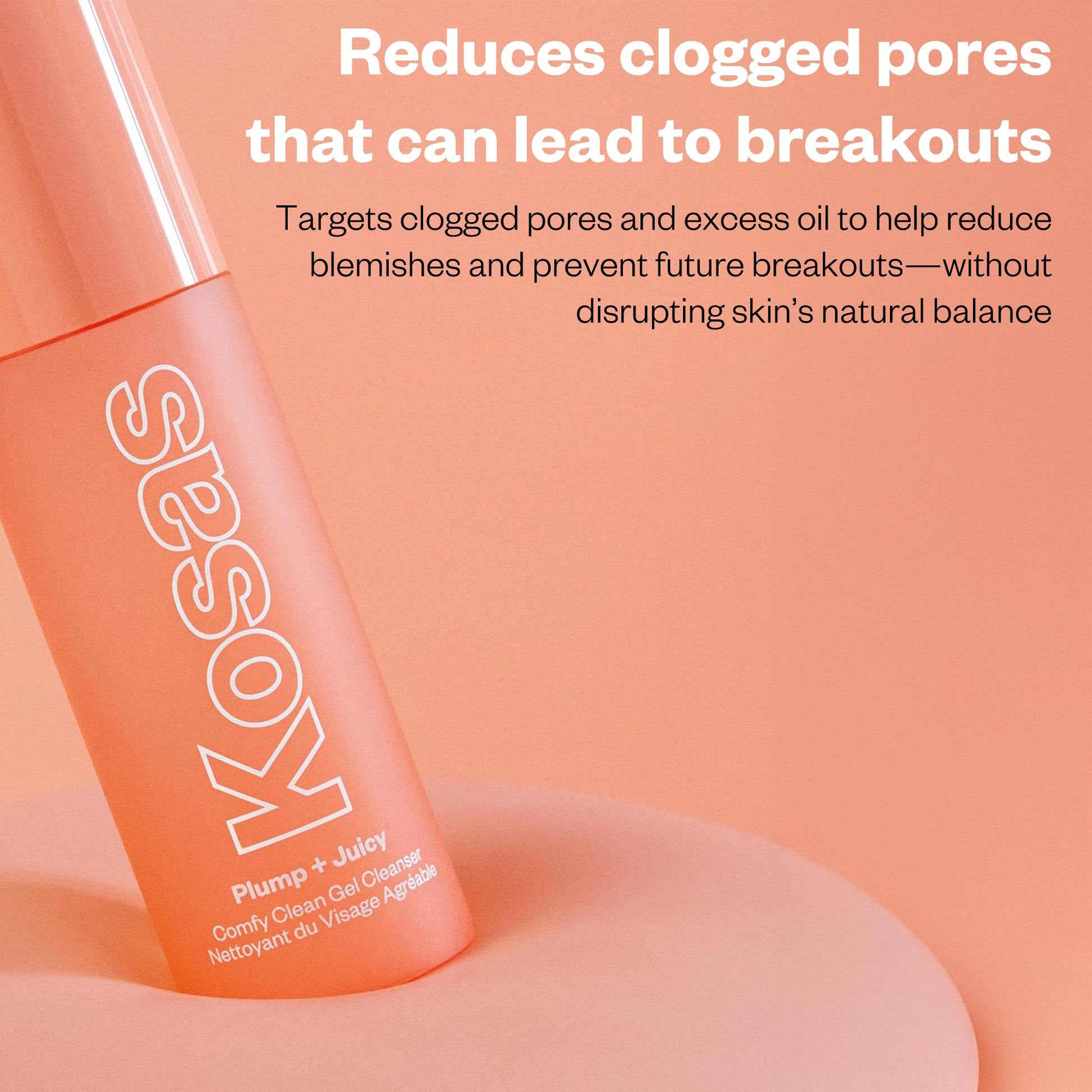 Kosas Plump + Juicy Comfy Clean Gel Cleanser –Hydrating Face Wash for All Skin Types, Deep Clean & Moisturize, Soap & Sulfate Free, with Hyaluronic Acid, Panthenol & Beta Glucan - dailyvitalstore