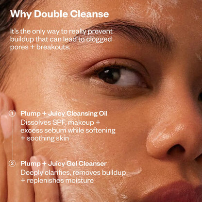 Kosas Plump + Juicy Cushiony Calm Botanical Cleansing Oil – Hydrating Makeup Remover for Sensitive Skin, Non-Greasy Oil Cleanser with Ceramides & Squalane for Soft, Soothed Skin - dailyvitalstore