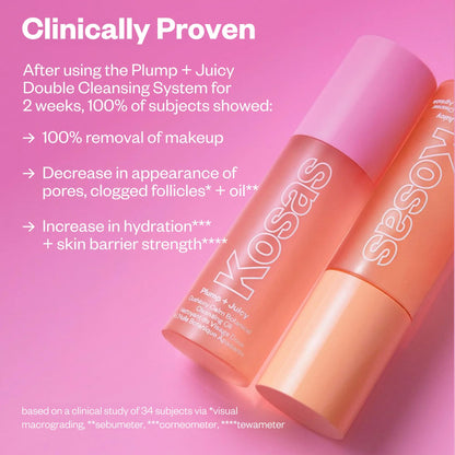Kosas Plump + Juicy Cushiony Calm Botanical Cleansing Oil – Hydrating Makeup Remover for Sensitive Skin, Non-Greasy Oil Cleanser with Ceramides & Squalane for Soft, Soothed Skin - dailyvitalstore