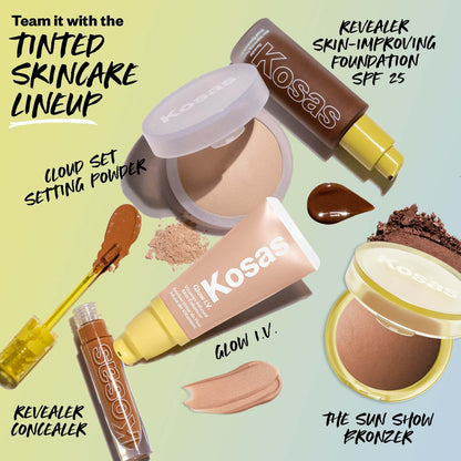 Kosas Sun Show Glowy Warmth Baked Bronzer - Contouring Powder for Cheekbones, Nose & Jawline - Enriched with Concentrated Fatty Acids - Talc-Free, Vegan & Hypoallergenic - Escape - dailyvitalstore