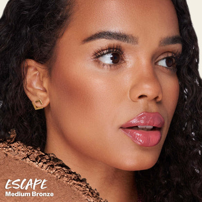 Kosas Sun Show Glowy Warmth Baked Bronzer - Contouring Powder for Cheekbones, Nose & Jawline - Enriched with Concentrated Fatty Acids - Talc-Free, Vegan & Hypoallergenic - Escape - dailyvitalstore