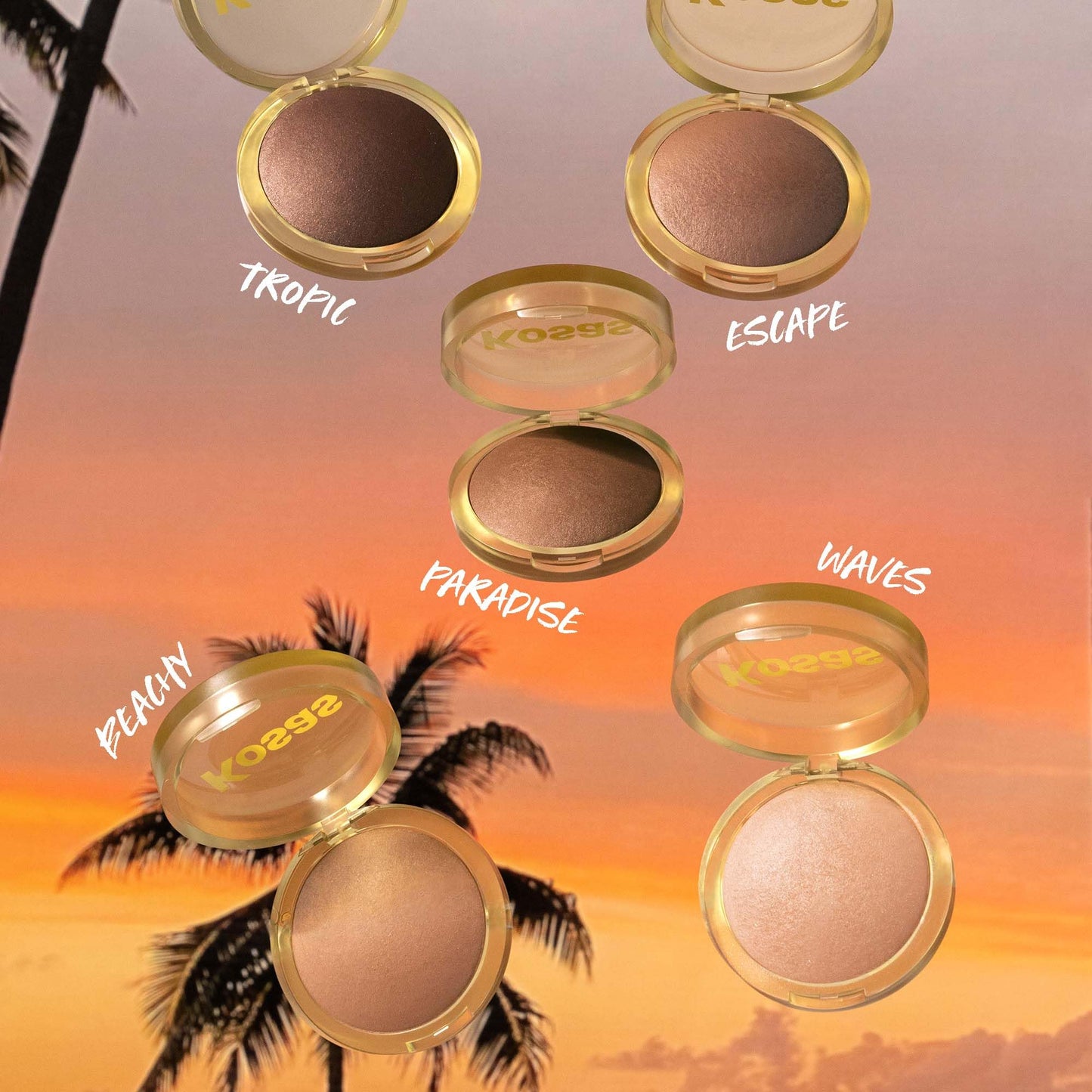 Kosas Sun Show Glowy Warmth Baked Bronzer - Contouring Powder for Cheekbones, Nose & Jawline - Enriched with Concentrated Fatty Acids - Talc-Free, Vegan & Hypoallergenic - Tropic - dailyvitalstore