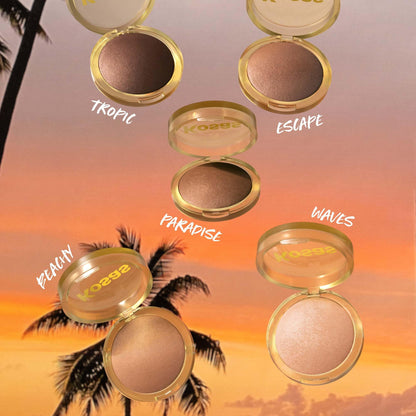 Kosas Sun Show Glowy Warmth Baked Bronzer - Contouring Powder for Cheekbones, Nose & Jawline - Enriched with Concentrated Fatty Acids - Talc-Free, Vegan & Hypoallergenic - Tropic - dailyvitalstore