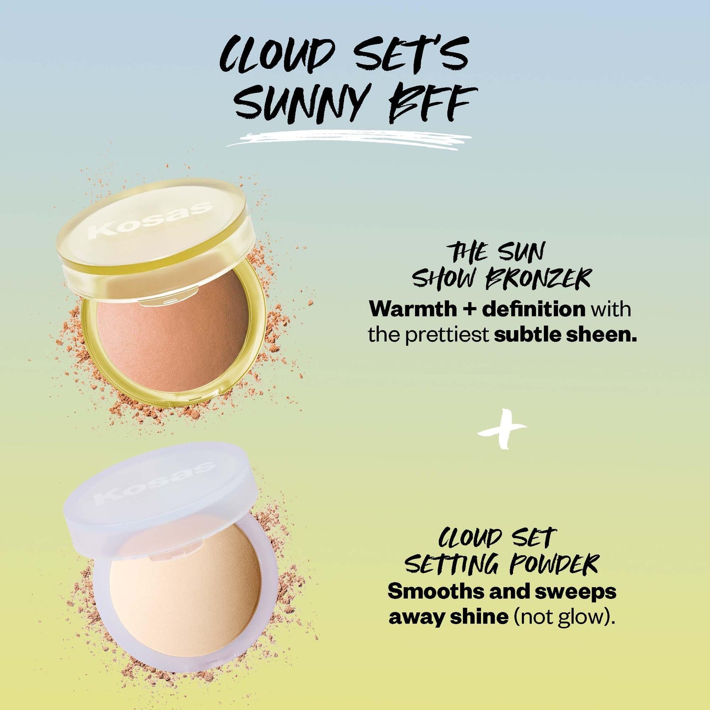 Kosas Sun Show Glowy Warmth Baked Bronzer - Contouring Powder for Cheekbones, Nose & Jawline - Enriched with Concentrated Fatty Acids - Talc-Free, Vegan & Hypoallergenic - Tropic - dailyvitalstore