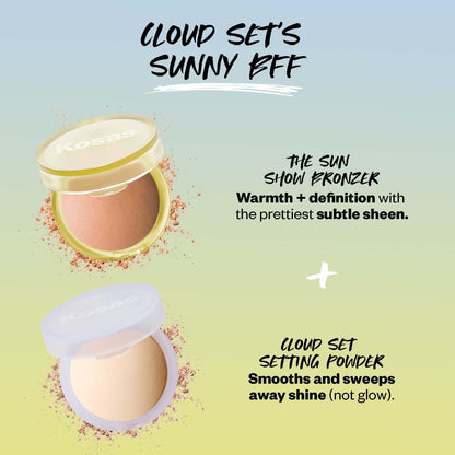 Kosas Sun Show Glowy Warmth Baked Bronzer - Contouring Powder for Cheekbones, Nose & Jawline - Enriched with Concentrated Fatty Acids - Talc-Free, Vegan & Hypoallergenic - Waves - dailyvitalstore