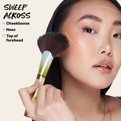 Kosas Sun Show Glowy Warmth Baked Bronzer - Contouring Powder for Cheekbones, Nose & Jawline - Enriched with Concentrated Fatty Acids - Talc-Free, Vegan & Hypoallergenic - Waves - dailyvitalstore
