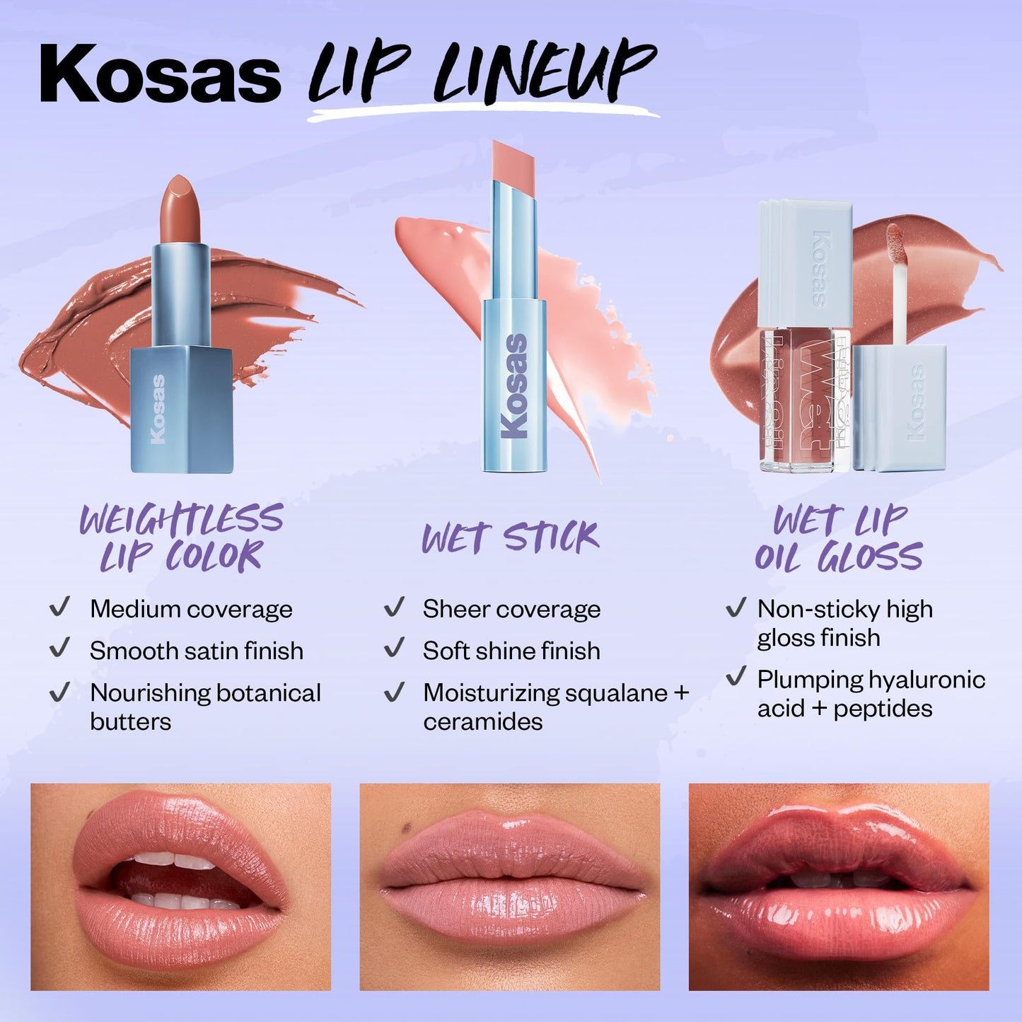 Kosas Weightless Lip Color Nourishing Satin Lipstick - High Impact Lip Color with Clean Formula - Comfy Feel & Soft Finish - Turned On - dailyvitalstore