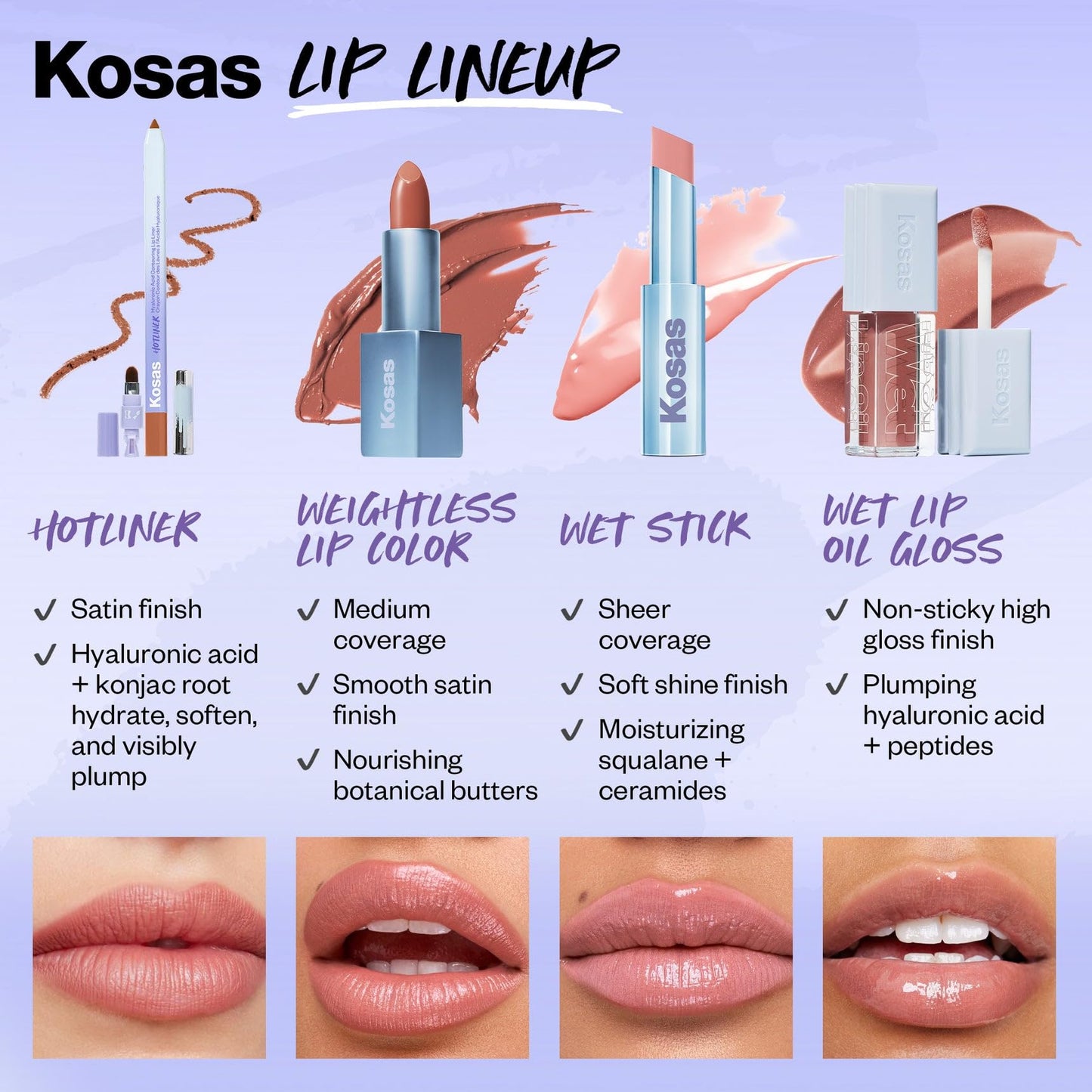 Kosas Wet Lip Oil Gloss| Juicy, Plumping Treatment, (Revealed) - dailyvitalstore