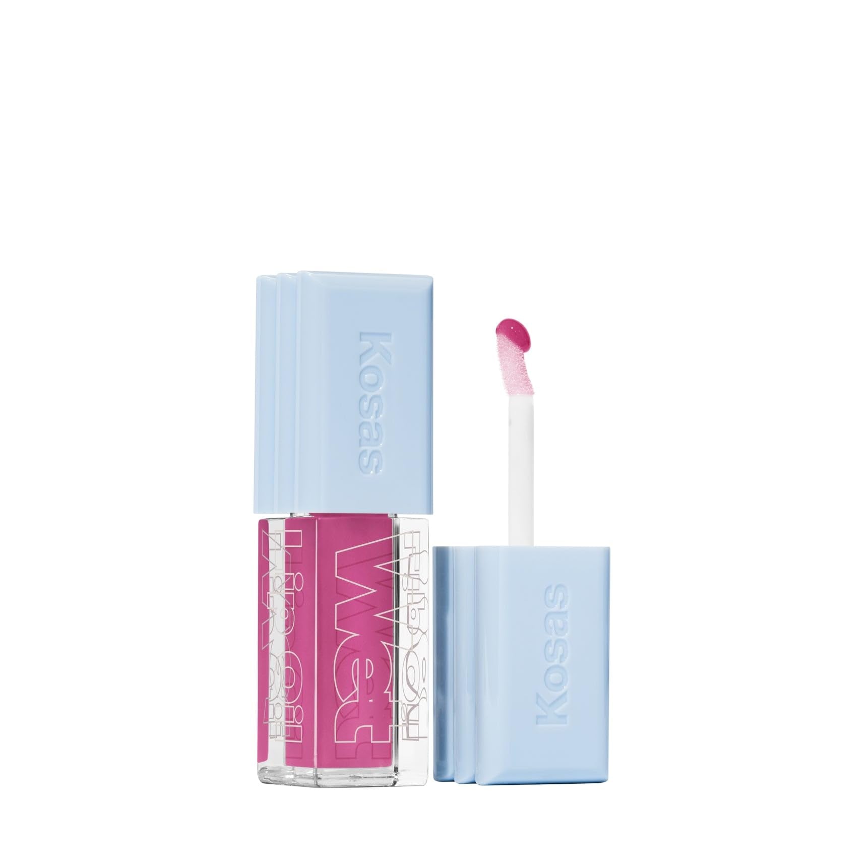 Kosas Wet Lip Oil Gloss – Plumping Peptide Lip Treatment Gloss in Sheer Pinkish Lavender, Hydrating with Hyaluronic Acid, Peptides & Plant Oils, Non-Sticky, Vegan, Clean Beauty (Grapesicle) 0.15 oz - dailyvitalstore