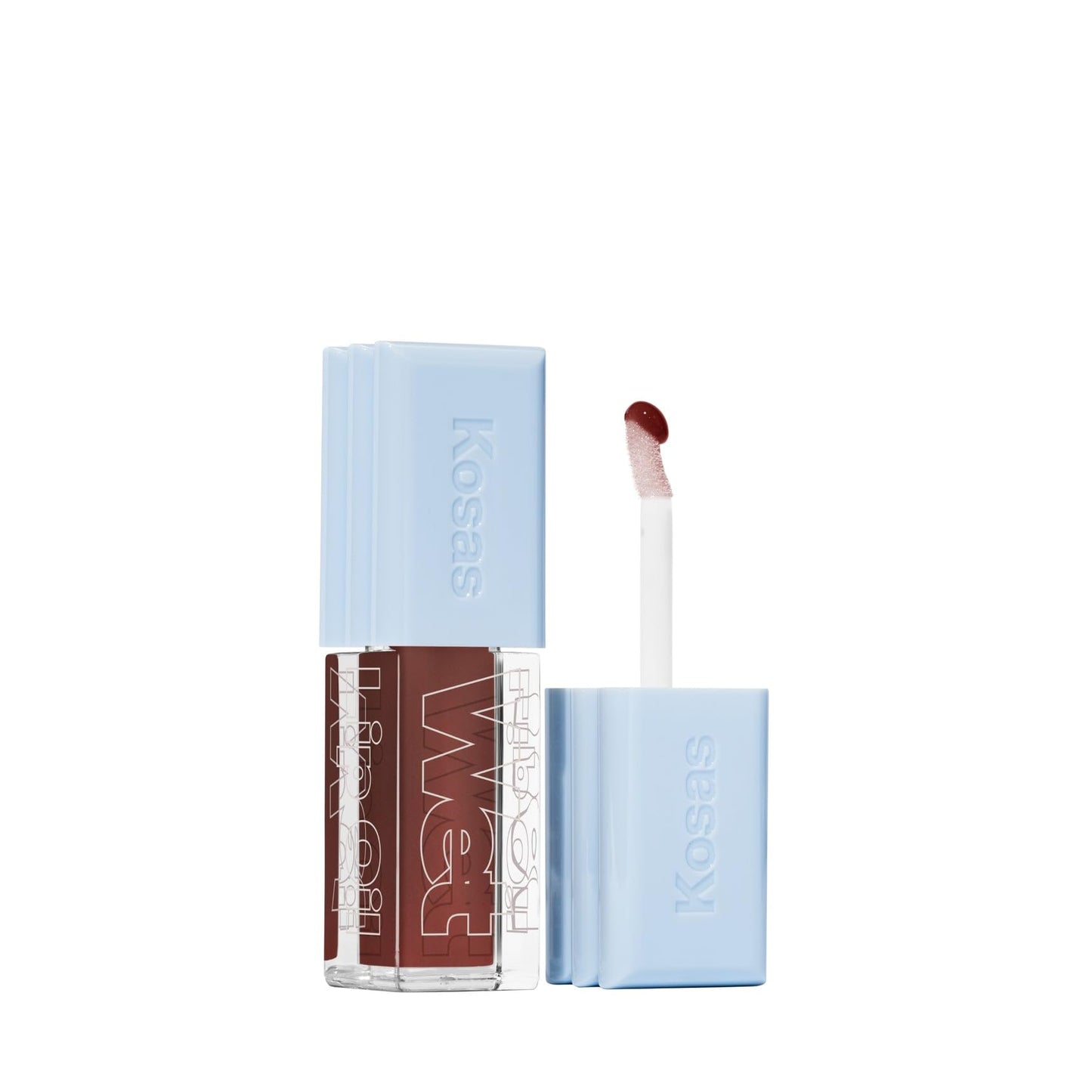 Kosas Wet Lip Oil Gloss – Plumping Peptide Lip Treatment Gloss in Sheer Rich Brown, Hydrating with Hyaluronic Acid, Peptides & Plant Oils, Non-Sticky, Vegan, Clean Beauty Lip Gloss (Cola) 0.15 oz - dailyvitalstore