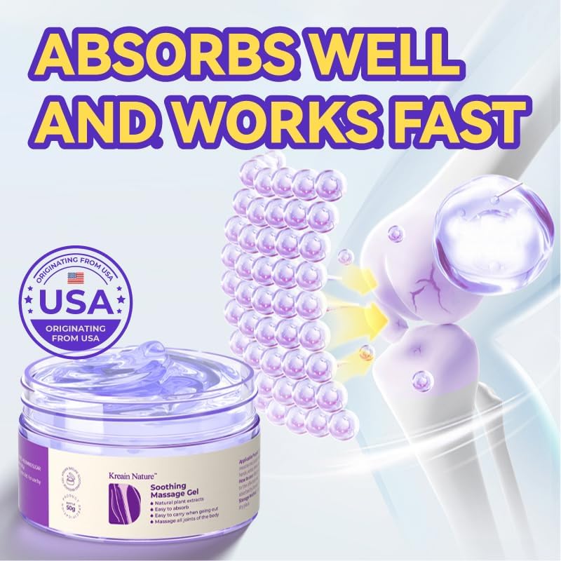 Kreain Nature 2 PCS Joint Gel Purple Soothing Massage Gel Soothes Knees, Lumbar, Neck, Back, Shoulders, Hands, and Feet, 1.76 oz - dailyvitalstore