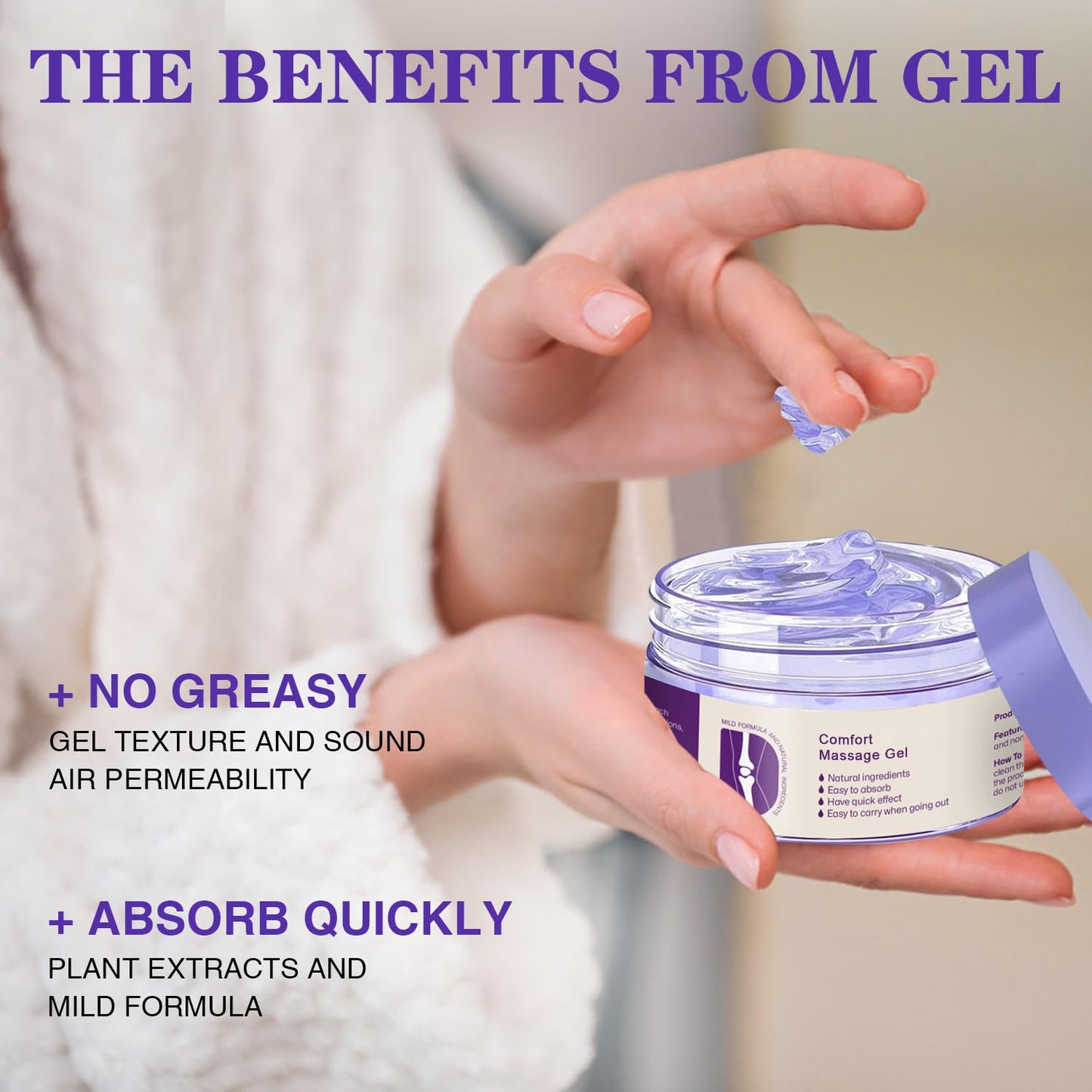 Kresin Joint Comfort Gel, Kresin Joint Comfort Purple Gel, for Neck, Back, Knees, Lumbar, and Feet, Absorb Quickly, 1PC, Purple - dailyvitalstore