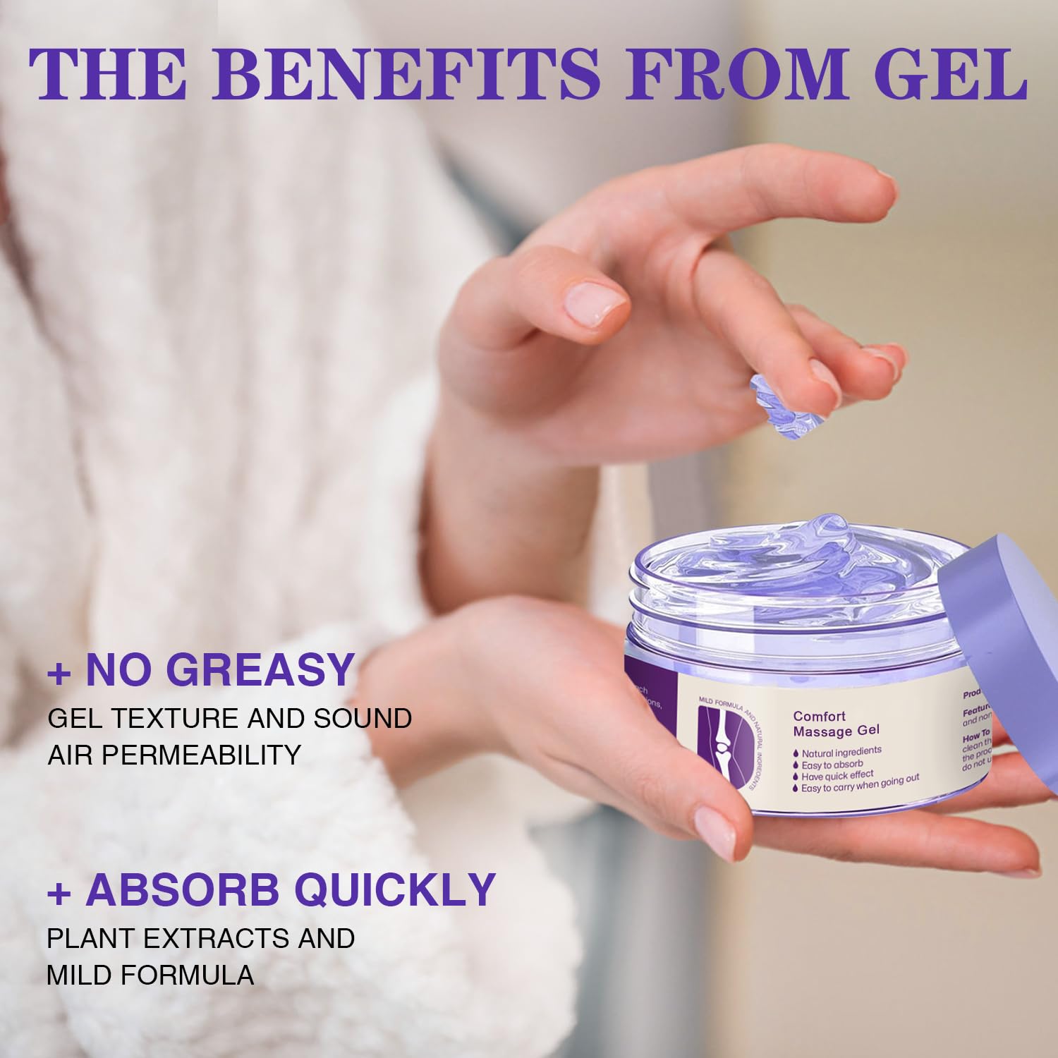 Kresin Joint Comfort Gel, Kresin Joint Comfort Purple Gel, for Neck, Back, Knees, Lumbar, and Feet, Absorb Quickly, 1PC, Purple - dailyvitalstore