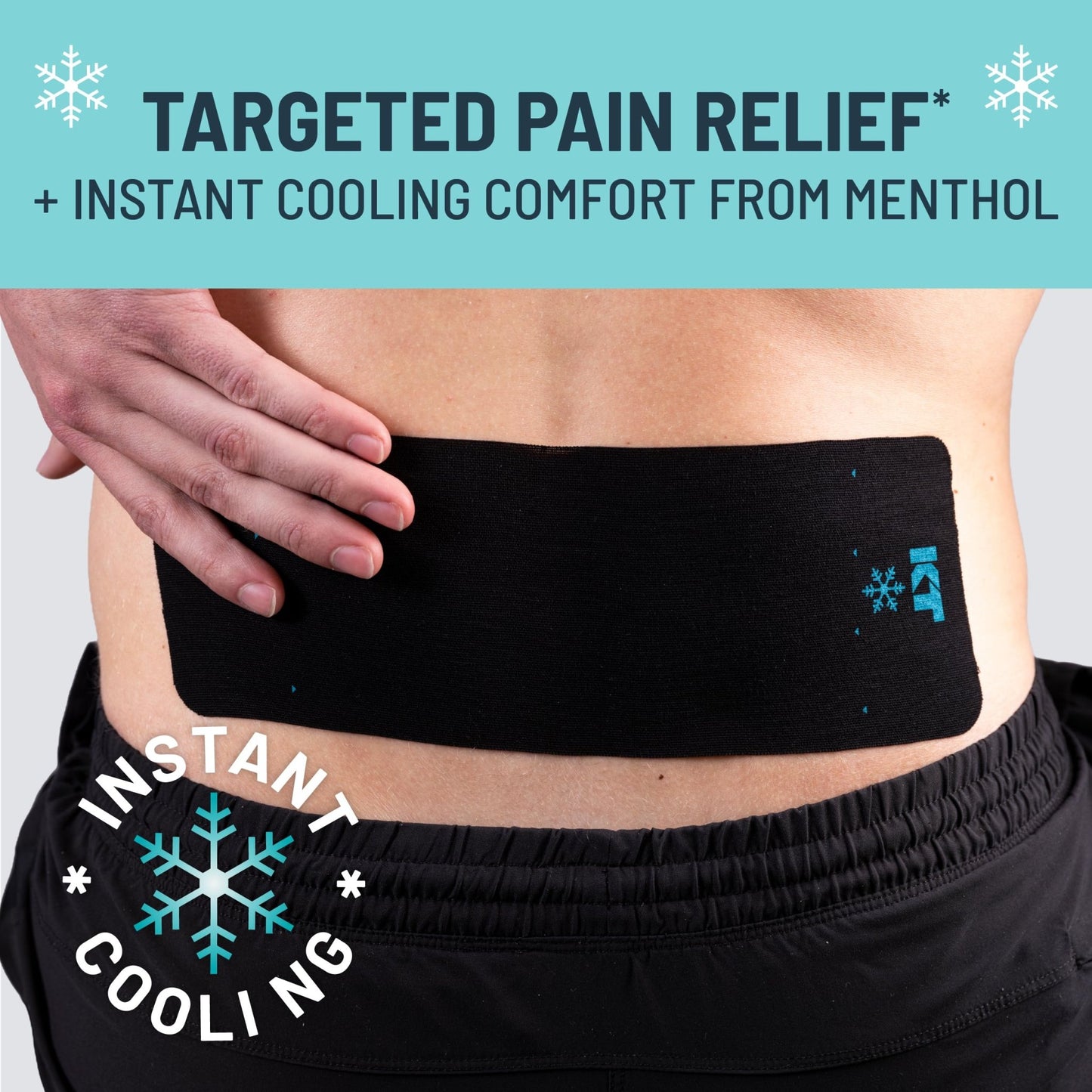 KT Tape, Back Pain Relief Patches, Extra Large 4"x10", Menthol Infused Kinesiology Tape, Cooling Pain Therapy, Everyday Long-Lasting Relief, 4 Count - dailyvitalstore