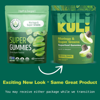 Kuli Kuli Super Energy Gummies - Energy Supplements with Moringa, Caffeine-Free Natural Energy Booster - 60 Non-GMO, Gluten-Free Moringa Gummies - dailyvitalstore