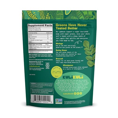 Kuli Kuli Super Energy Gummies - Energy Supplements with Moringa, Caffeine-Free Natural Energy Booster - 60 Non-GMO, Gluten-Free Moringa Gummies - dailyvitalstore