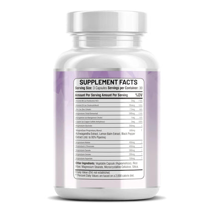 Kun Shafi Magnesium Complex with Magnesium Glycinate Malate, L-Threonate, Taurate, Orotate, Zinc,Aspartate, Copper Manganese & Vitamin D3 B6 Complex - 1Pack - dailyvitalstore